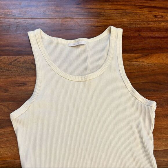 John Elliott cream ribbed sleeveless dress - Picture 3 of 5